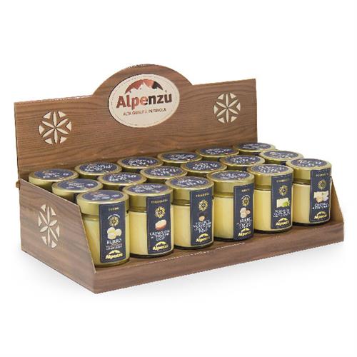 DISPLAY FOR FONDUES AND BUTTERS 18 PIECES