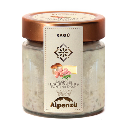 RAGU' DI SALSICCIA, FUNGHI PORCINI E FONTINA D.O.P. 225 G.