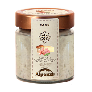 RAGU' DI SALSICCIA, FUNGHI PORCINI E FONTINA D.O.P. 225 G.