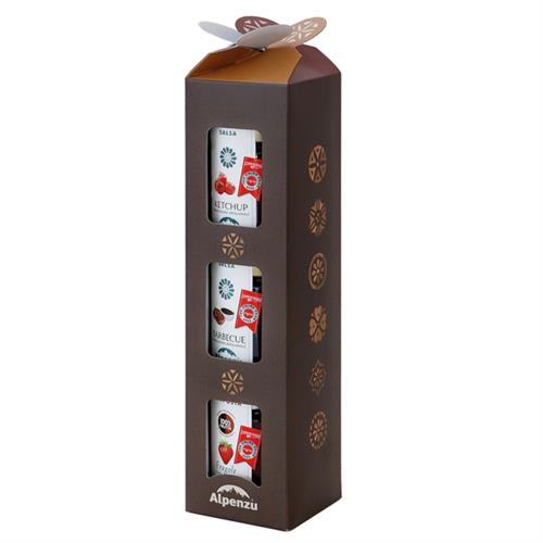 TUBO CON 2 SALSE SALATE E 1 COMPOSTA 100% DA FRUTTA 150 G.