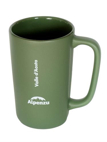 GRANDE TAZZA IN CERAMICA OPACA CON LOGO ALPENZU VERDE