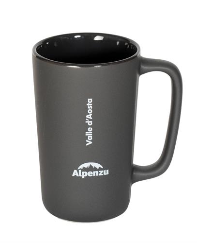 GRANDE TAZZA IN CERAMICA OPACA CON LOGO ALPENZU GRIGIO