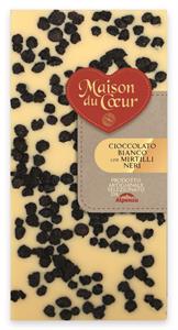 WHITE CHOCOLATE BAR WITH BLACK BLUEBERRIES 100 G.