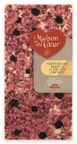 TAVOLETTA CIOCCOLATO BIANCO CON FRUTTI DI BOSCO 100 G.
