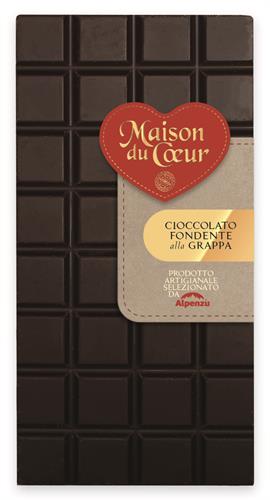 TAVOLETTA CIOCCOLATO FONDENTE ALLA GRAPPA 100 G.