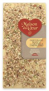 TAVOLETTA CIOCCOLATO BIANCO CON GRANELLA DI PISTACCHIO 100 G.