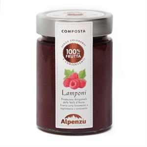 COMPOSTA DI LAMPONI 100% DA FRUTTA 350 G.