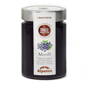 COMPOSTA DI MIRTILLI 100% DA FRUTTA 350 G.